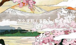手机excel怎么求和（手机excel怎么求和一行）