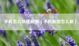 手机怎么快速截图(手机截图怎么截)