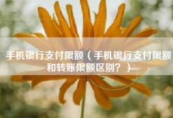 手机银行支付限额（手机银行支付限额和转账限额区别？）
