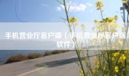 手机营业厅客户端（手机营业厅客户端软件）