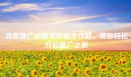 百度推广设置流程图全攻略，带你轻松开启推广之旅