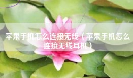 苹果手机怎么连接无线（苹果手机怎么连接无线耳机）
