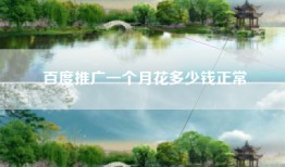 百度推广一个月花多少钱正常