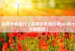 品牌手机排行（品牌手机排行榜2024前十名最新款）
