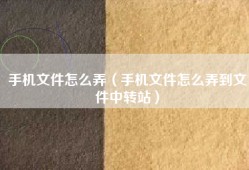手机文件怎么弄（手机文件怎么弄到文件中转站）