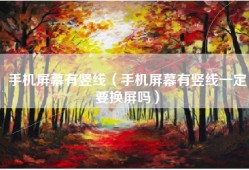 手机屏幕有竖线（手机屏幕有竖线一定要换屏吗）
