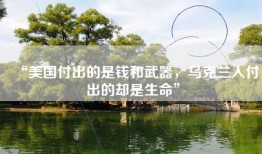 “美国付出的是钱和武器，乌克兰人付出的却是生命”