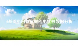 0基础小白要掌握的小红书数据分析