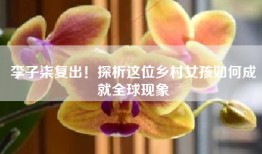 李子柒复出！探析这位乡村女孩如何成就全球现象