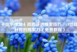 干货小课堂丨彻底讲透搜索技巧，10倍提升你的搜索力（免费教程）