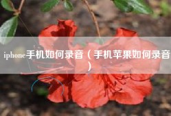 iphone手机如何录音（手机苹果如何录音）