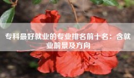 专科最好就业的专业排名前十名：含就业前景及方向