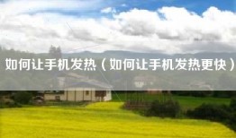 如何让手机发热（如何让手机发热更快）