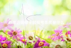 心理咨询师全国报考条件是什么