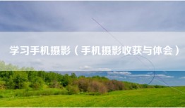 学习手机摄影（手机摄影收获与体会）