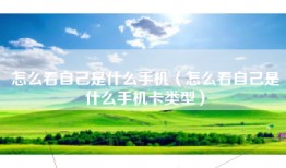 怎么看自己是什么手机（怎么看自己是什么手机卡类型）