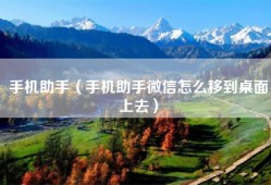 手机助手（手机助手微信怎么移到桌面上去）