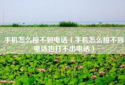 手机怎么接不到电话（手机怎么接不到电话也打不出电话）