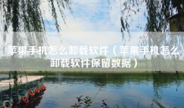 苹果手机怎么卸载软件（苹果手机怎么卸载软件保留数据）