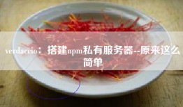 verdaccio：搭建npm私有服务器--原来这么简单