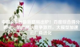 中国AI平台最新格局出炉！百度综合得分第一，第二梯队竞争激烈，大模型加速云厂商进化