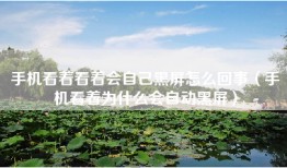 手机看着看着会自己黑屏怎么回事（手机看着为什么会自动黑屏）