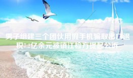 男子组建三个团伙用假手机骗取出口退税7.2亿余元被镇江检方提起公诉