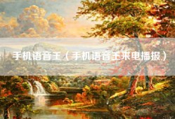手机语音王（手机语音王来电播报）