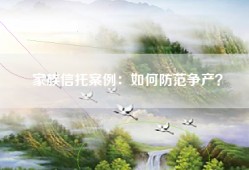 家族信托案例：如何防范争产？