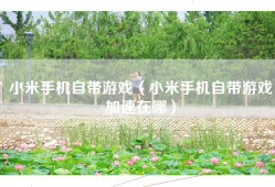 小米手机自带游戏（小米手机自带游戏加速在哪）