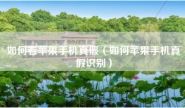 如何看苹果手机真假（如何苹果手机真假识别）