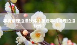手机清理垃圾软件（免费手机清理垃圾软件）