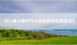 可以通过哪些方式邀请媒体报道宣传？