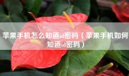 苹果手机怎么知道id密码（苹果手机如何知道id密码）