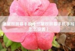 三星双屏幕手机（三星双屏幕手机手写怎么设置）