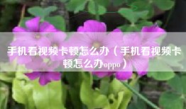 手机看视频卡顿怎么办（手机看视频卡顿怎么办oppo）