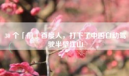 30 个「前」百度人，打下了中国自动驾驶半壁江山