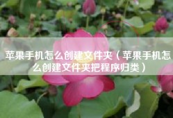 苹果手机怎么创建文件夹（苹果手机怎么创建文件夹把程序归类）