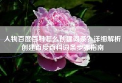 人物百度百科怎么创建词条？详细解析创建百度百科词条步骤指南
