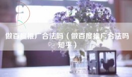 做百度推广合法吗（做百度推广合法吗知乎）