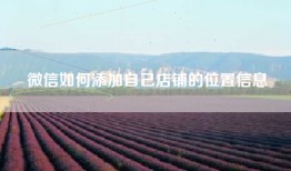 微信如何添加自己店铺的位置信息