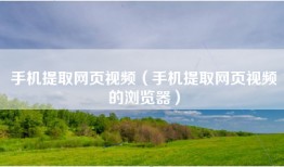 手机提取网页视频（手机提取网页视频的浏览器）
