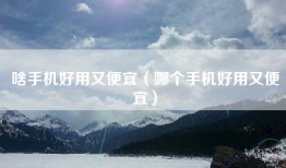 啥手机好用又便宜（哪个手机好用又便宜）