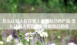 怎么让别人在百度上搜到自己的产品-怎么让别人在百度上搜到自己的店