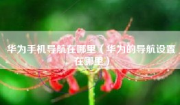 华为手机导航在哪里（华为的导航设置在哪里）