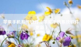 苹果手机系统软件（苹果手机系统软件更新）