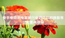 快手电商消电家居行业启动以旧换新等三大重点项目