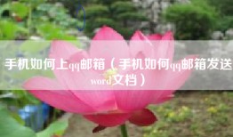 手机如何上qq邮箱（手机如何qq邮箱发送word文档）