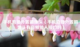 手机直播外置摄像头（手机直播外置摄像头有音频输入接口吗）