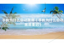 手机为什么自动黑屏（手机为什么自动黑屏重启）